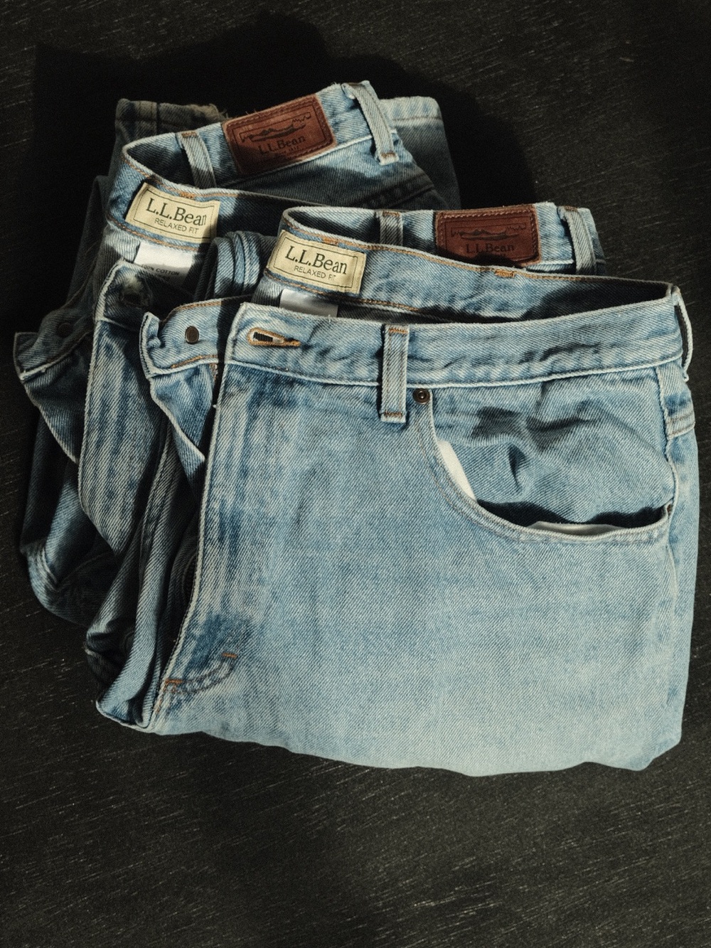 PAIR: L.L.Bean Relaxed Fit Light Blue Denim Jeans